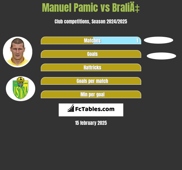 Manuel Pamic vs BraliÄ‡ h2h player stats