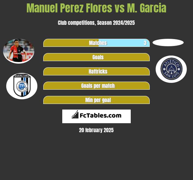 Manuel Perez Flores vs M. Garcia h2h player stats