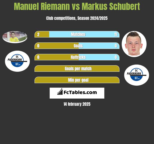 Manuel Riemann vs Markus Schubert h2h player stats