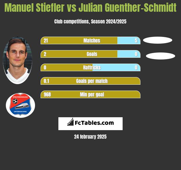 Manuel Stiefler vs Julian Guenther-Schmidt h2h player stats