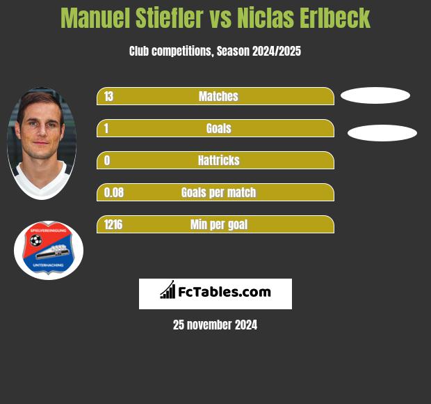 Manuel Stiefler vs Niclas Erlbeck h2h player stats