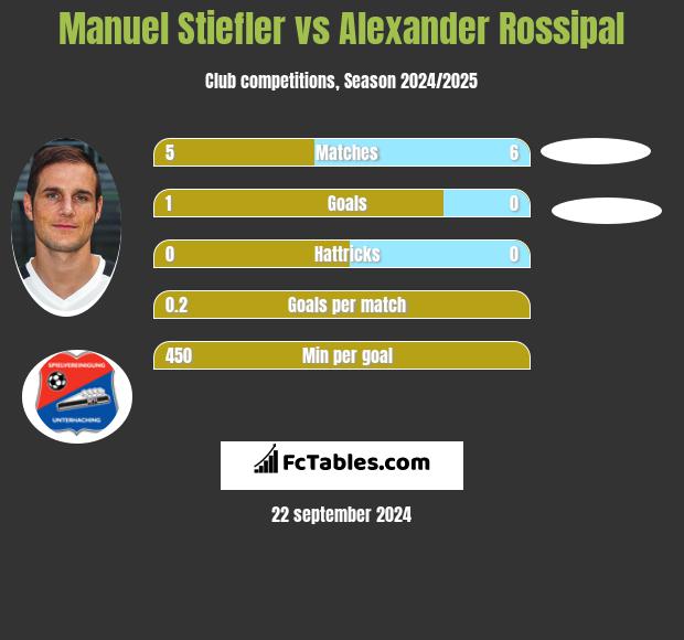 Manuel Stiefler vs Alexander Rossipal h2h player stats