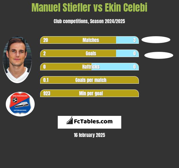 Manuel Stiefler vs Ekin Celebi h2h player stats