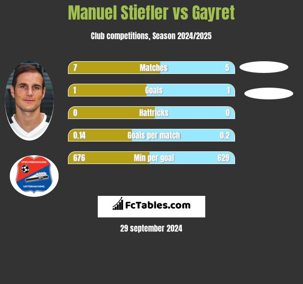 Manuel Stiefler vs Gayret h2h player stats