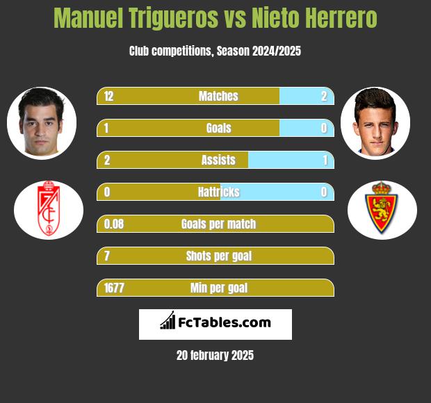 Manuel Trigueros vs Nieto Herrero h2h player stats