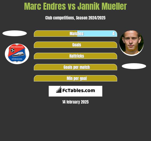 Marc Endres vs Jannik Mueller h2h player stats