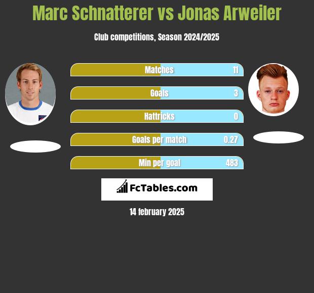 Marc Schnatterer vs Jonas Arweiler h2h player stats