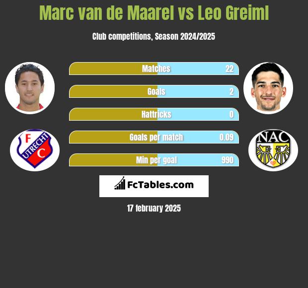 Marc van de Maarel vs Leo Greiml h2h player stats