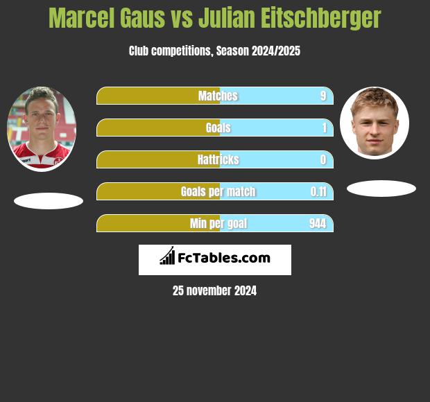 Marcel Gaus vs Julian Eitschberger h2h player stats