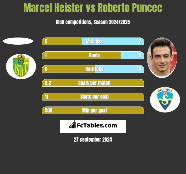 Marcel Heister vs Roberto Puncec h2h player stats