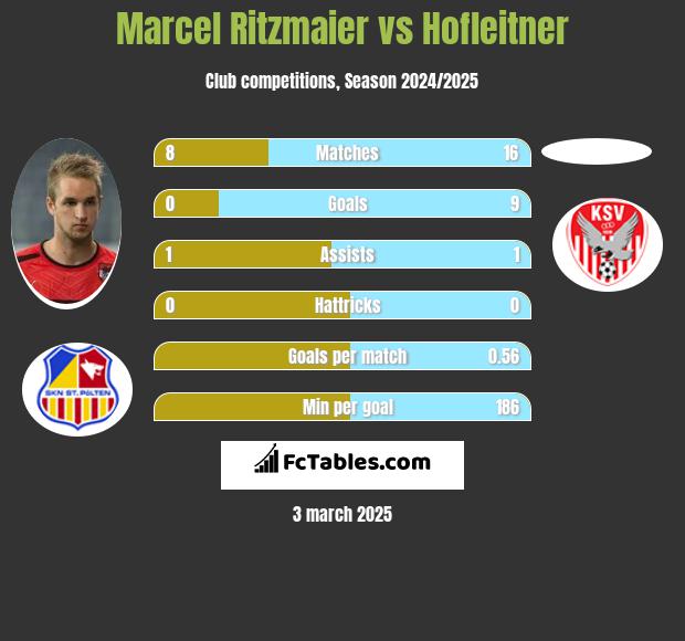 Marcel Ritzmaier vs Hofleitner h2h player stats