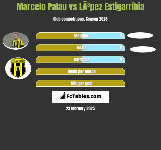 Marcelo Palau vs LÃ³pez Estigarribia h2h player stats