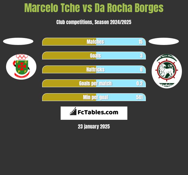 Marcelo Tche vs Da Rocha Borges h2h player stats