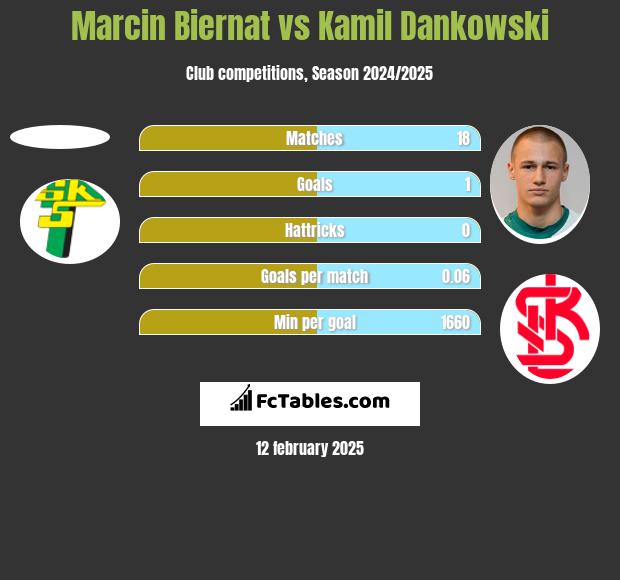 Marcin Biernat vs Kamil Dankowski h2h player stats