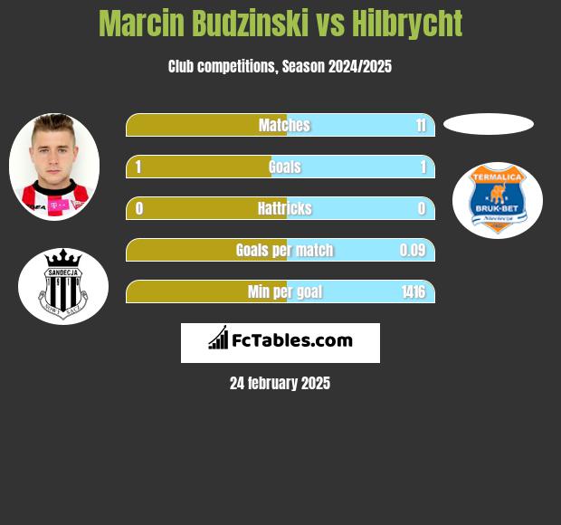 Marcin Budziński vs Hilbrycht h2h player stats