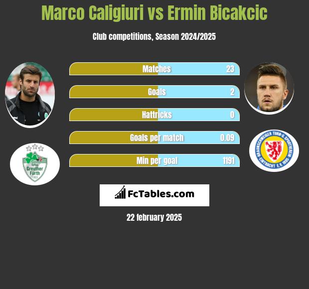 Marco Caligiuri vs Ermin Bicakcic h2h player stats