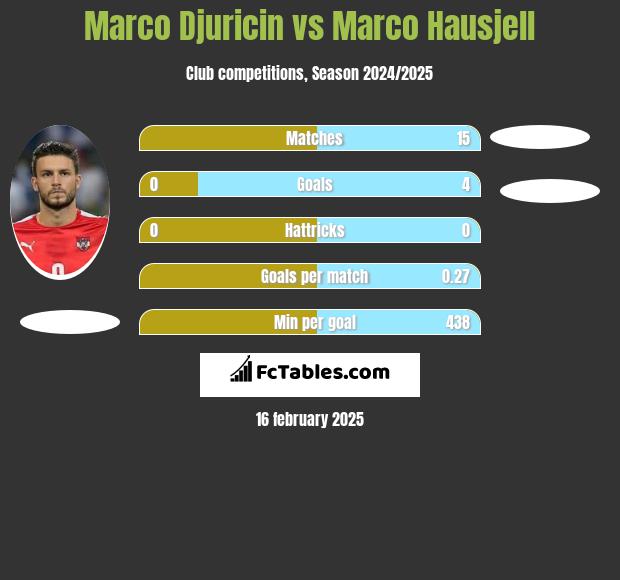 Marco Djuricin vs Marco Hausjell h2h player stats