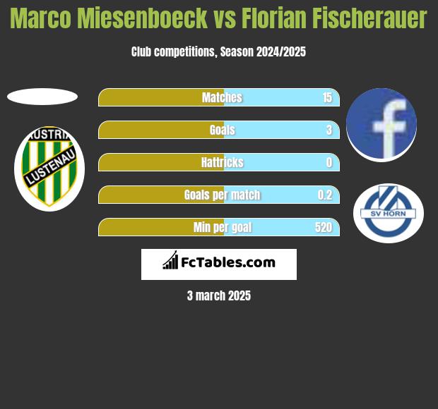 Marco Miesenboeck vs Florian Fischerauer h2h player stats