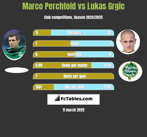 Marco Perchtold vs Lukas Grgic h2h player stats