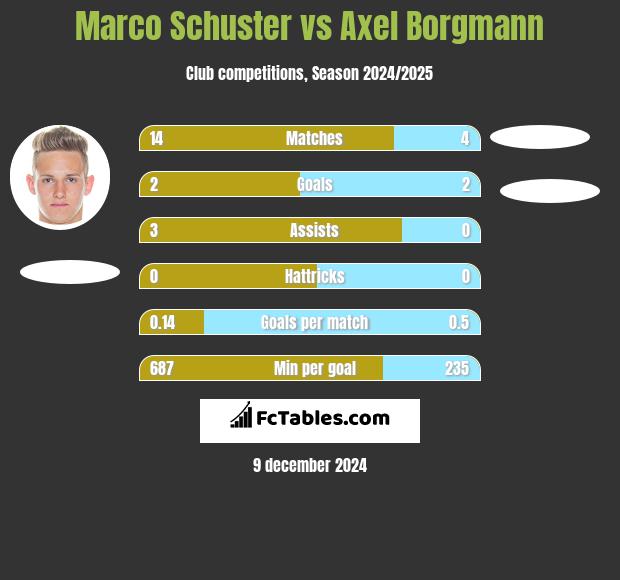 Marco Schuster vs Axel Borgmann h2h player stats