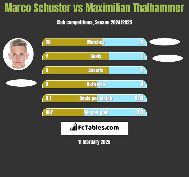 Marco Schuster vs Maximilian Thalhammer h2h player stats