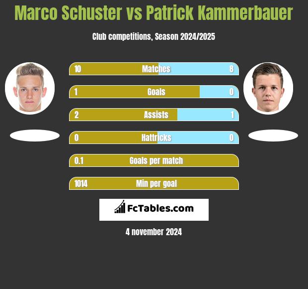 Marco Schuster vs Patrick Kammerbauer h2h player stats