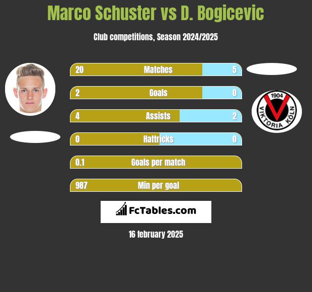 Marco Schuster vs D. Bogicevic h2h player stats