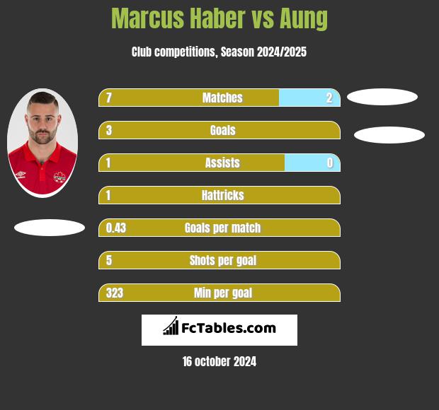 Marcus Haber vs Aung h2h player stats