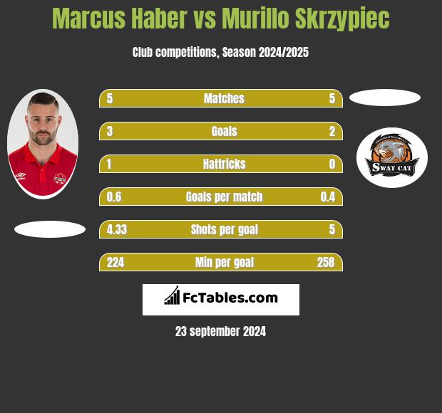 Marcus Haber vs Murillo Skrzypiec h2h player stats