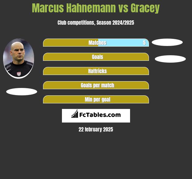 Marcus Hahnemann vs Gracey h2h player stats