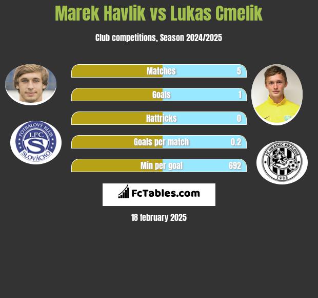 Marek Havlik vs Lukas Cmelik h2h player stats