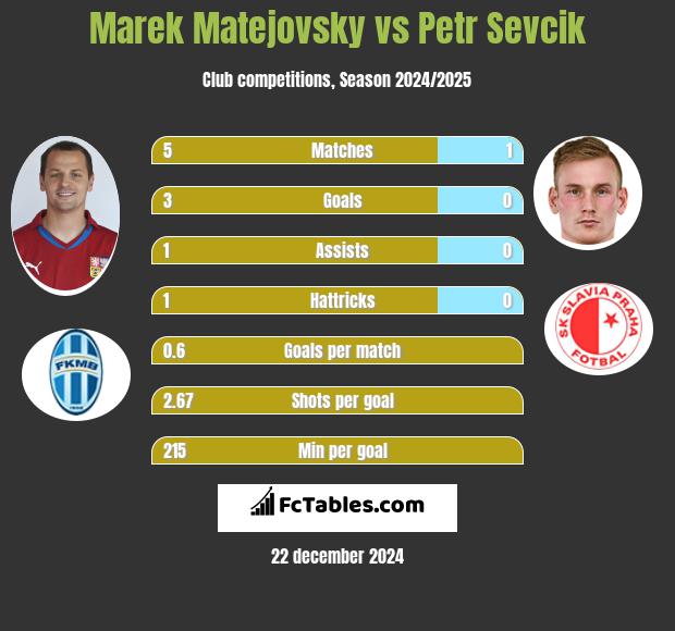 Marek Matejovsky vs Petr Sevcik h2h player stats