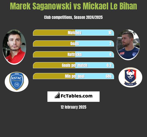 Marek Saganowski vs Mickael Le Bihan h2h player stats