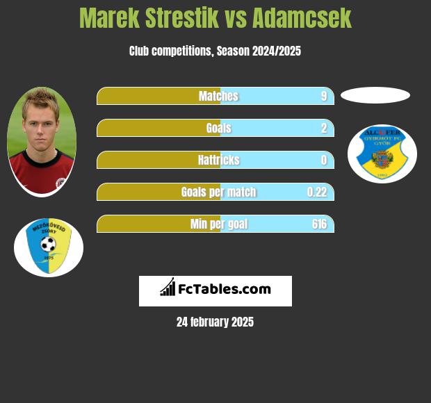 Marek Strestik vs Adamcsek h2h player stats