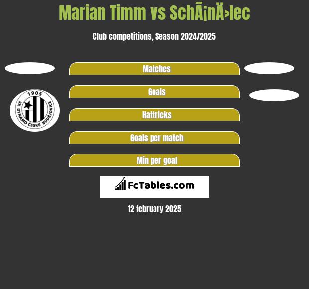 Marian Timm vs SchÃ¡nÄ›lec h2h player stats