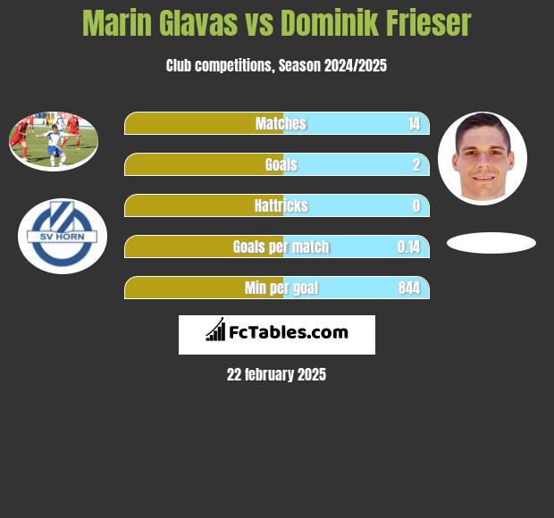 Marin Glavas vs Dominik Frieser h2h player stats