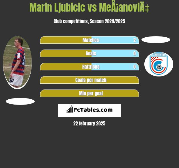 Marin Ljubicic vs MeÅ¡anoviÄ‡ h2h player stats