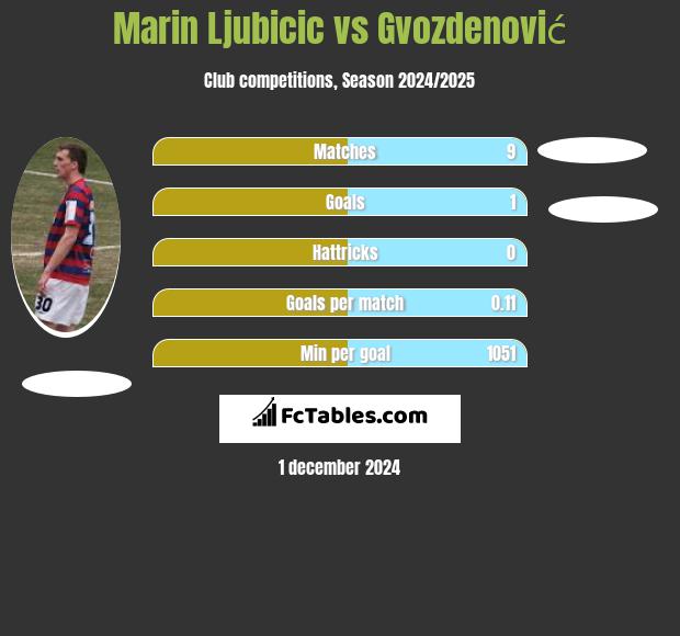 Marin Ljubicic vs Gvozdenović h2h player stats