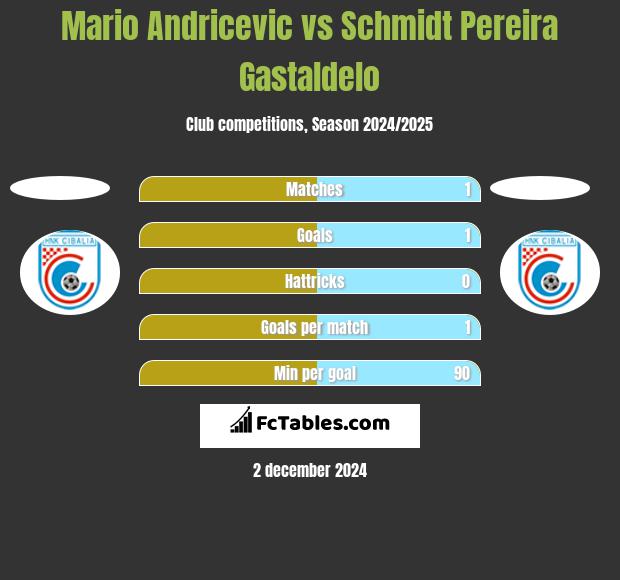 Mario Andricevic vs Schmidt Pereira Gastaldelo h2h player stats