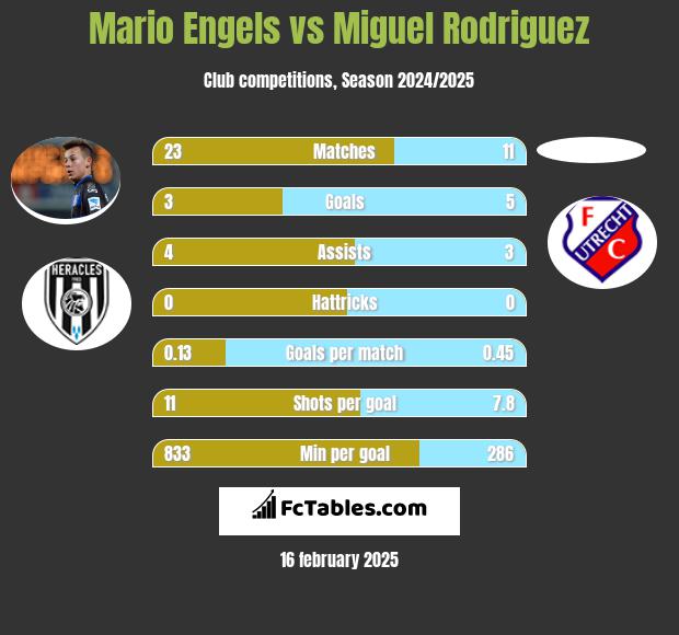 Mario Engels vs Miguel Rodriguez h2h player stats