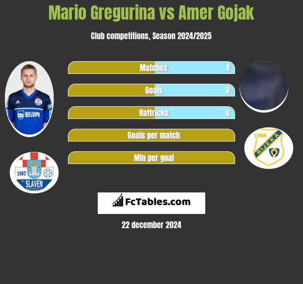 Mario Gregurina vs Amer Gojak h2h player stats