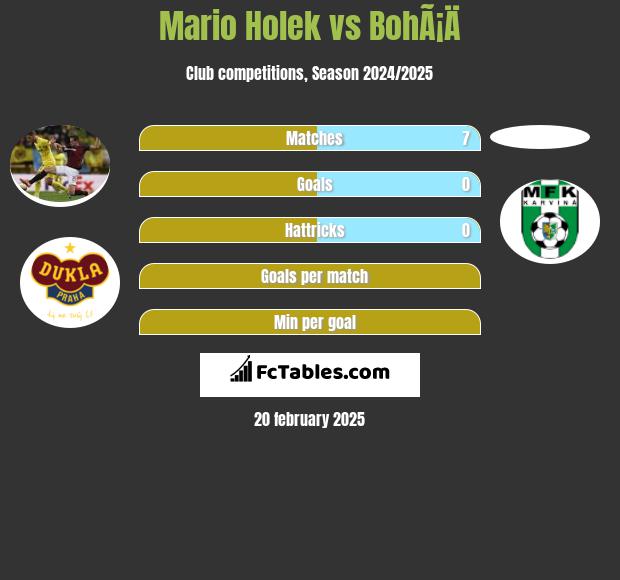 Mario Holek vs BohÃ¡Ä h2h player stats