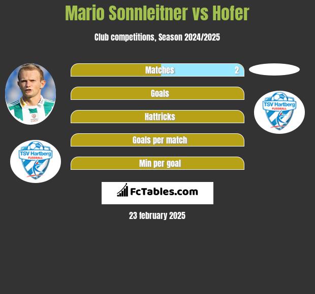 Mario Sonnleitner vs Hofer h2h player stats