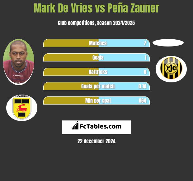 Mark De Vries vs Peña Zauner h2h player stats