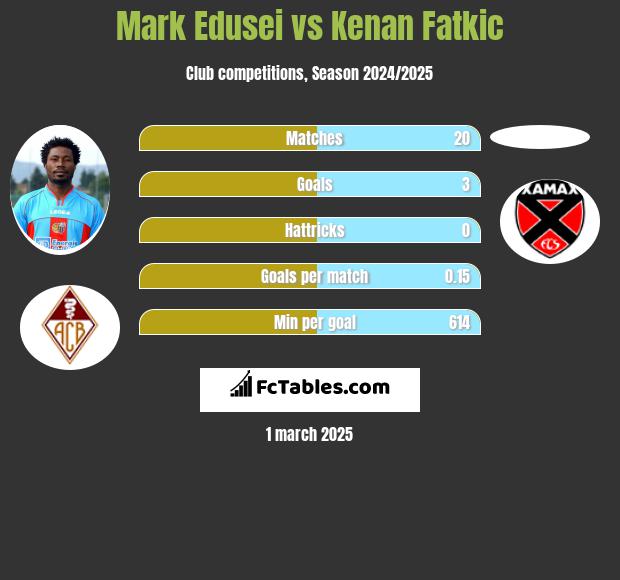 Mark Edusei vs Kenan Fatkic h2h player stats