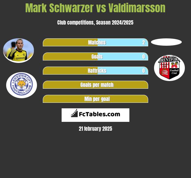 Mark Schwarzer vs Valdimarsson h2h player stats