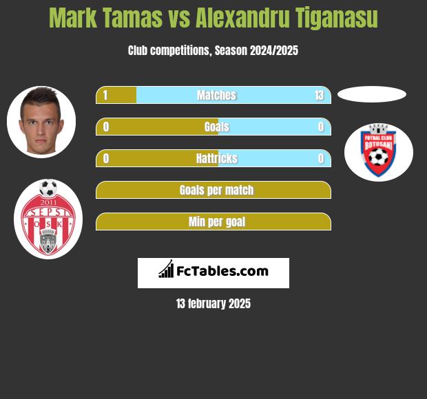 Mark Tamas vs Alexandru Tiganasu h2h player stats