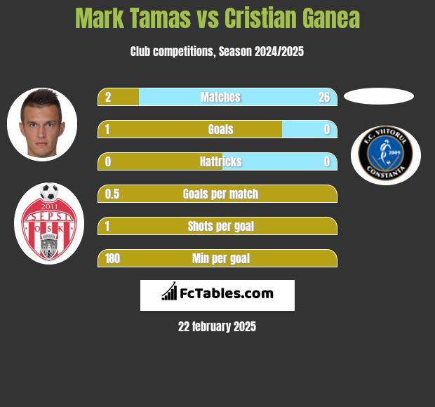 Mark Tamas vs Cristian Ganea h2h player stats