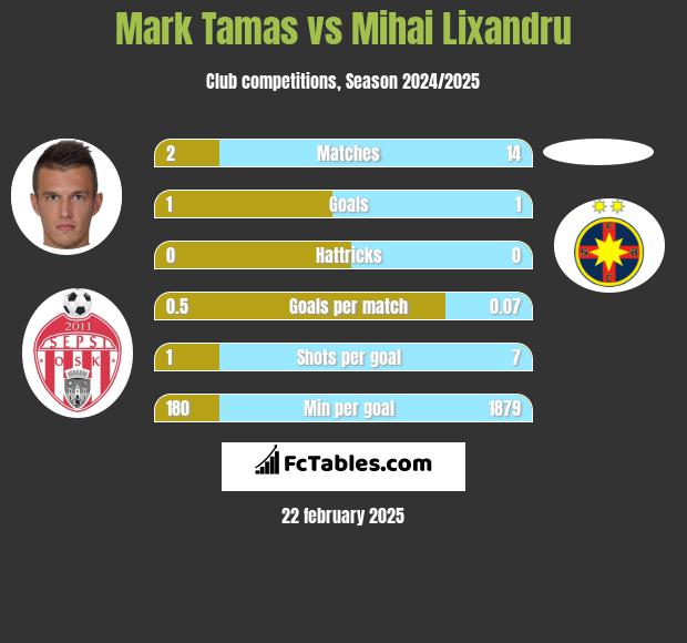 Mark Tamas vs Mihai Lixandru h2h player stats