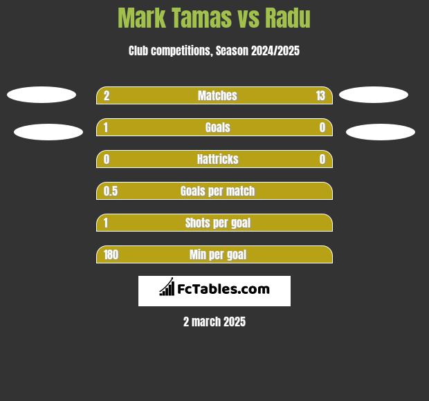 Mark Tamas vs Radu h2h player stats